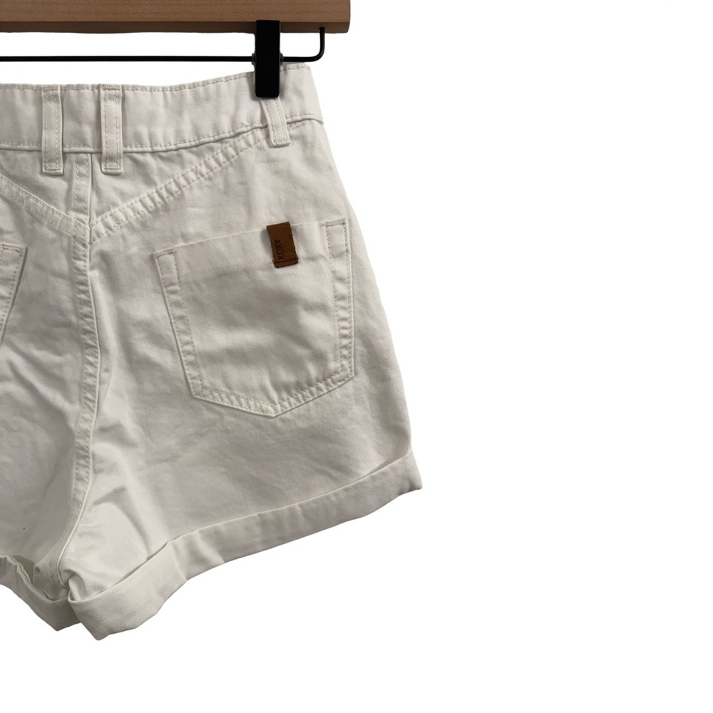 Roxy High Waist Cream Shorts - Picture 4 of 8